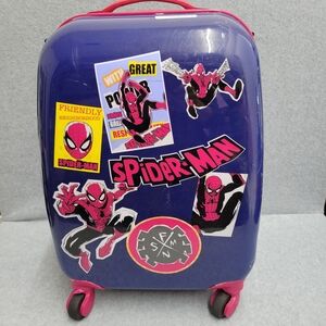 Marvel Spider-Man Kids Suitcase - Blue and Pink